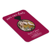 Raspberry roze trouwring foto Bewaar de datum Magneet (Rechterzijde)