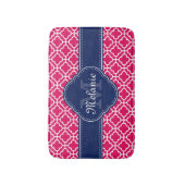 Raspberry roze Whocton marinemonogram Marokkaans P Badmat (Voorkant Verticaal)