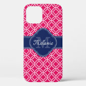 Raspberry roze Whocton marinemonogram Marokkaans P Case-Mate iPhone Case (Achterkant)