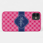 Raspberry roze Whocton marinemonogram Marokkaans P Case-Mate iPhone Case (Achterkant (horizontaal))