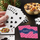 Raspberry roze Whocton marinemonogram Marokkaans P Pokerkaarten (Insitu)