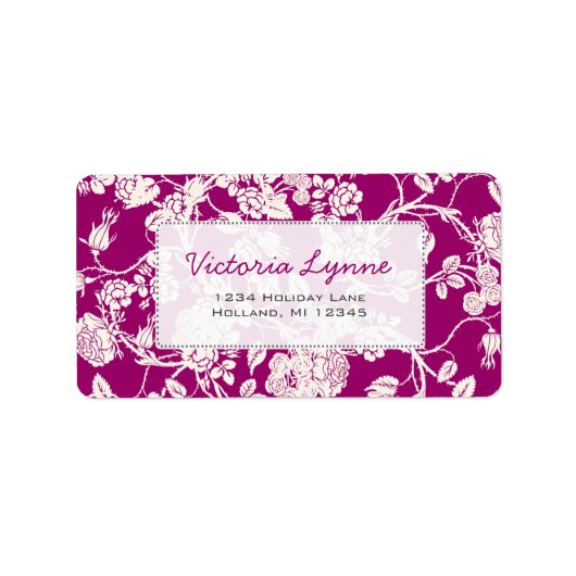 Raspberry Rozen Return Address Label (Voorkant)