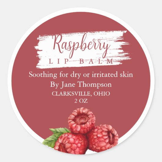 Raspberry Salve / balsem / Zeep Label (Voorkant)