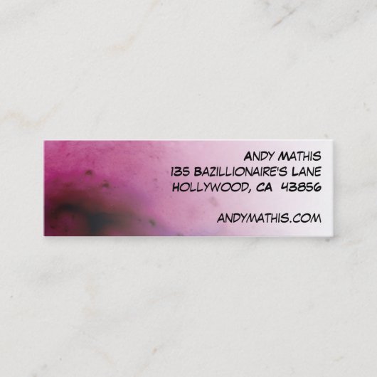 Raspberry Sherbert Skinny Biz Card Mini Visitekaartje (Voorkant)
