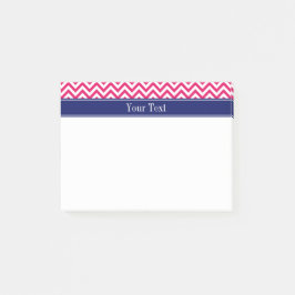 Raspberry SLg Chevron Navy Naam Monogram Post-it® Notes