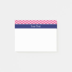 Raspberry SLg Chevron Navy Naam Monogram Post-it® Notes