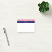 Raspberry SLg Chevron Navy Naam Monogram Post-it® Notes (Kantoor)