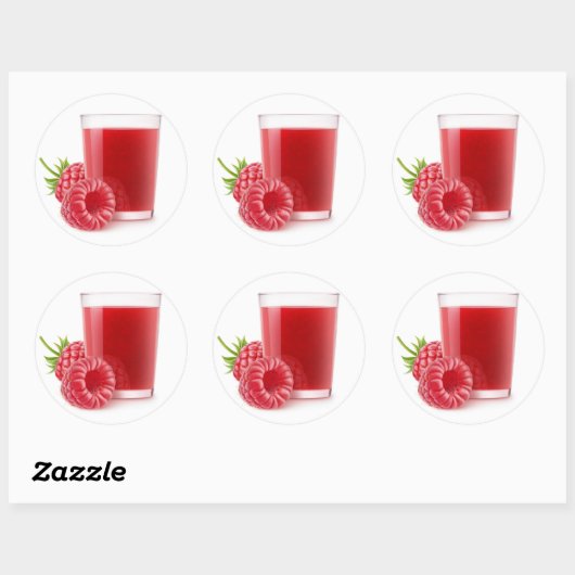 Raspberry smoothie ronde sticker (Vel)