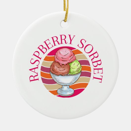 Raspberry Sorbet Keramisch Ornament (Voorkant)