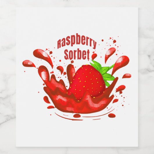 Raspberry Sorbet Wijn Etiket (Enkel label)