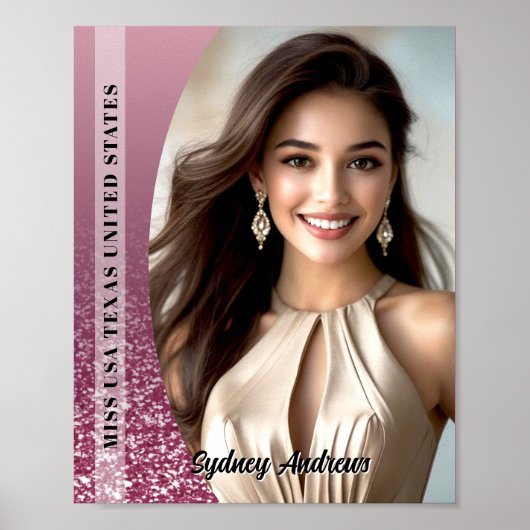 Raspberry Sparkle Custom Pageant Poster Print (Voorkant)