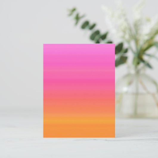 Raspberry Sunset Gradient - Roze Geel Sinaasappel Briefkaart (Staand voorkant)