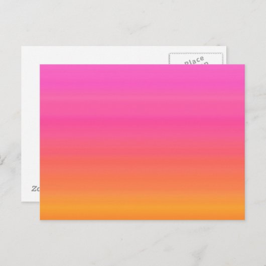 Raspberry Sunset Gradient - Roze Geel Sinaasappel Briefkaart (Voorkant / Achterkant)