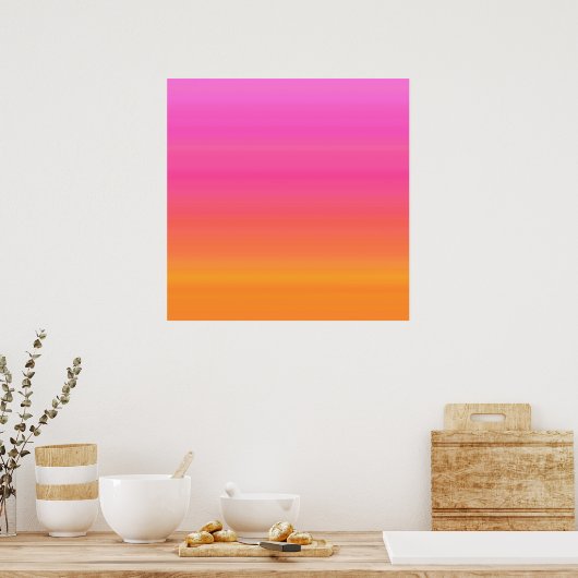 Raspberry Sunset Gradient - Roze Geel Sinaasappel Poster (Keuken)