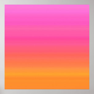 Raspberry Sunset Gradient - Roze Geel Sinaasappel Poster