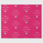 Raspberry Sweet 16 gepersonaliseerde verjaardag Cadeaupapier (Vlak)