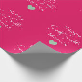 Raspberry Sweet 16 gepersonaliseerde verjaardag Cadeaupapier (Hoek)