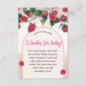 Raspberry Sweet Baby shower Boeken voor Baby Informatiekaartje (Voorkant)