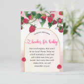 Raspberry Sweet Baby shower Boeken voor Baby Informatiekaartje (Staand voorkant)