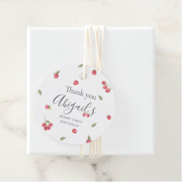 Raspberry Sweet Berry eerste verjaardag Bedankjes Labels