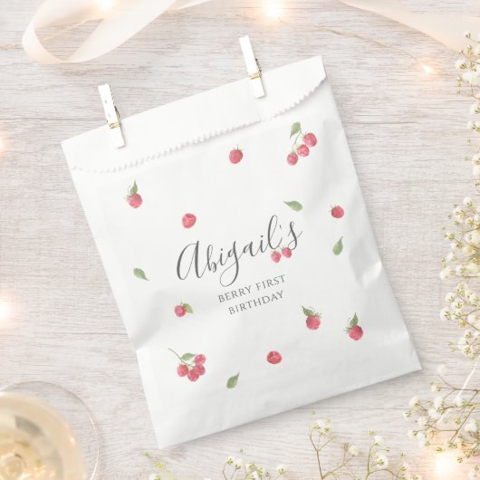 Raspberry Sweet Berry eerste verjaardag Bedankzakje (Geknipt)