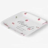 Raspberry Sweet Berry eerste verjaardag Papieren Bordje (Gebogen)