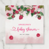 Raspberry Sweet Waterverf Meisje Baby shower Bedankjes Labels (Achterkant)