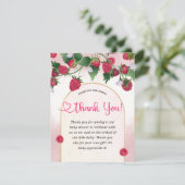 Raspberry Sweet Waterverf Meisje Baby shower Bedankkaart (Staand voorkant)