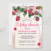 Raspberry Sweet Waterverf Meisje Baby shower Kaart (Voorkant)