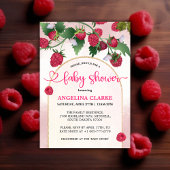 Raspberry Sweet Waterverf Meisje Baby shower Kaart