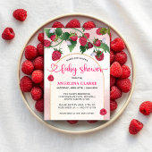 Raspberry Sweet Waterverf Meisje Baby shower Kaart