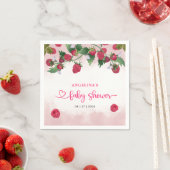 Raspberry Sweet Waterverf Meisje Baby shower Servet (Insitu)