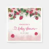 Raspberry Sweet Waterverf Meisje Baby shower Servet (Voorkant)