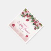 Raspberry Sweet Waterverf Meisje Baby shower Servet (Hoek)