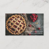 Raspberry taart met ruimte voor tekst visitekaartje (Achterkant)