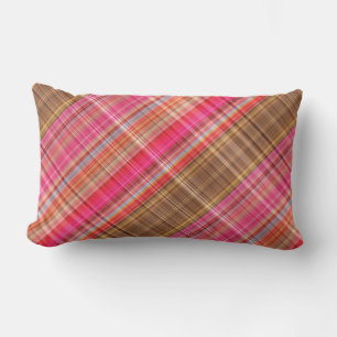 Raspberry Tartan Plaid Lumbaal Kussen