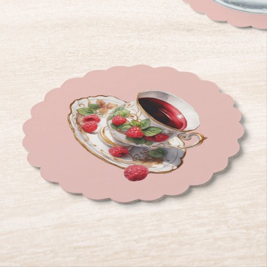 Raspberry teacup Onderzetter (Gekanteld)