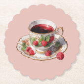 Raspberry teacup Onderzetter (Voorkant)