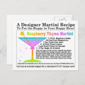 Raspberry Thyme Martini Recept Briefkaart (Voorkant / Achterkant)