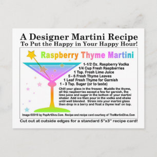 Raspberry Thyme Martini Recept Briefkaart