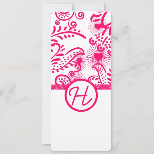 Raspberry Tortelduifjes Weddenschap Kaart (Achterkant)