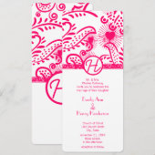 Raspberry Tortelduifjes Weddenschap Kaart (Voorkant / Achterkant)