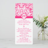 Raspberry Tortelduifjes Weddenschap Kaart (Staand voorkant)