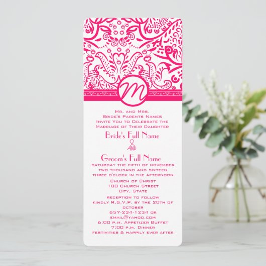 Raspberry Tortelduifjes Weddenschap Kaart (Staand voorkant)