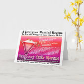 Raspberry Trifle Martini Recipe Wenskaart Kaart (Gele Bloem)