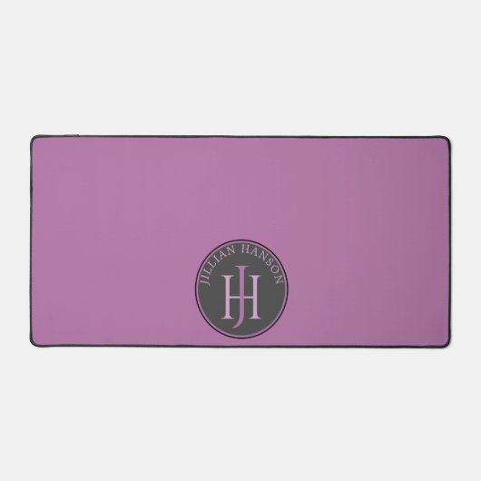 Raspberry Violet Monogram /naam Logo Bureaumat (Voorkant)
