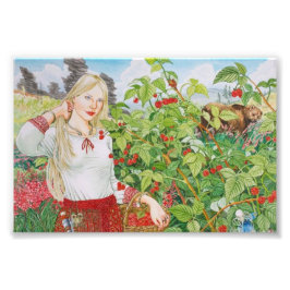 Raspberry vrouw foto vergroting afdruk