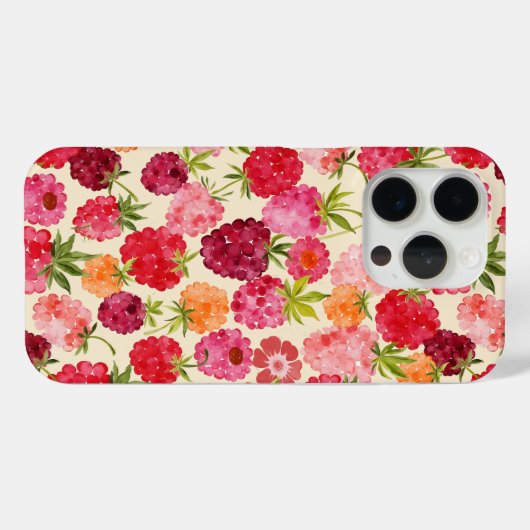 Raspberry Waterverf Coquette Case-Mate iPhone Case (Achterkant (horizontaal))
