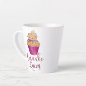 Raspberry Waterverf Cupcake Queen Glitter Latte Mok (Linkerhoek)