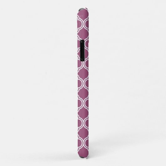 Raspberry White Lattice Pattern Monogramed Vine Case-Mate iPhone Case (Achterkant/rechts)